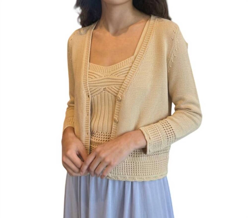 NEW AUTUMN CASHMERE women's scallop edge cardigan in beige